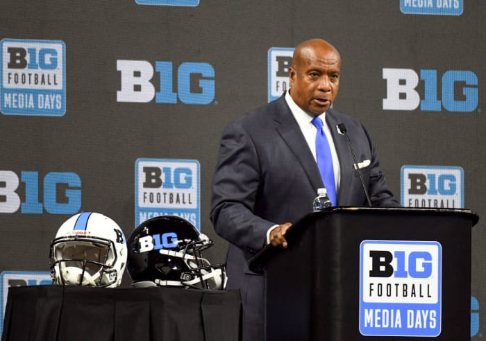 Big Ten commish Kevin Warren speaks at the league’s media days.